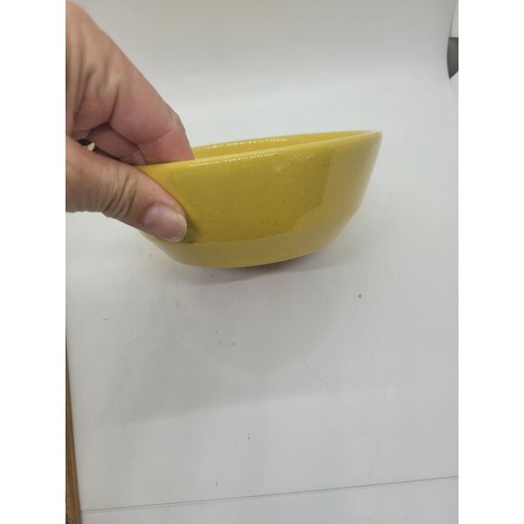 Frankoma 6X Yellow Glazed Ceramic Bowl Handmade pottery Primitive contemporary - Picture 5 of 5